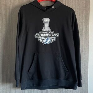 Three In Hoodie - Stanley Cup Champions 2020 - Tampa Bay Lightning - Size Large